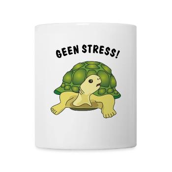 geen stress - Tasse - Weiß - Vorne