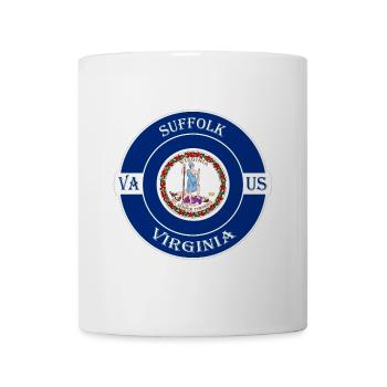 Suffolk Virginia Flagge USA Reise Souvenir Abzeichen - Tasse - Weiß - Vorne