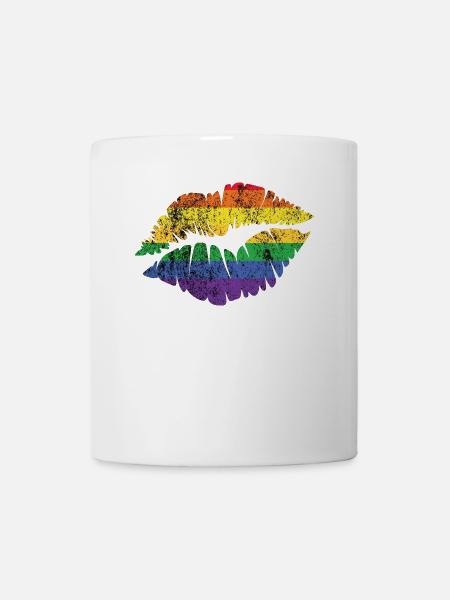 LGBT Rainbow Lips - Tasse - Weiß