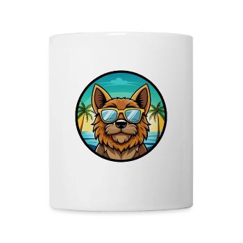 Griffon Bruxellois Hunderasse Cartoon Sonnenbrille - Tasse - Weiß - Vorne