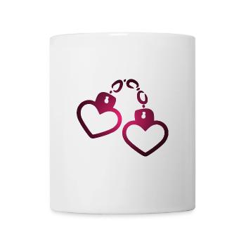 Handschelle Herz - Tasse - Weiß - Vorne