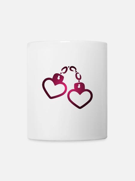 Handschelle Herz - Tasse - Weiß