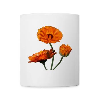 Ringelblumen Ringelblume orangene Blumen - Tasse - Weiß - Vorne