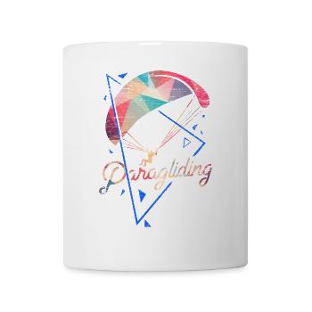 Geometrischer Gleitschirm Höhenflug - Tasse - Weiß - Vorne