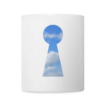 schlüsselloch himmel - Tasse - Weiß - Vorne