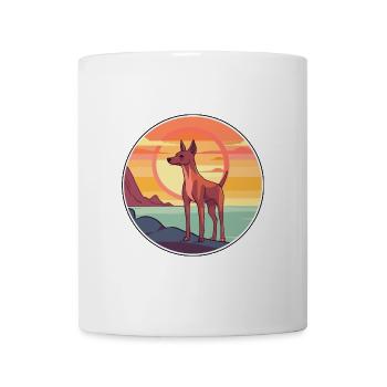 Cirneco Dell Ätna Hund Rasse Cartoon Kawaii Clipart - Tasse - Weiß - Vorne