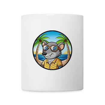 Ratte Lustige Cartoon Sommer Strand Sonnenbrille Aufkleber - Tasse - Weiß - Vorne