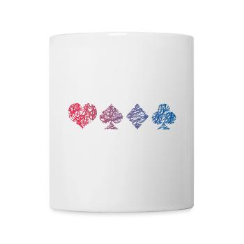 Kartenspiel Kritzelei Schafkopf Kartenspieler - Tasse - Weiß - Vorne