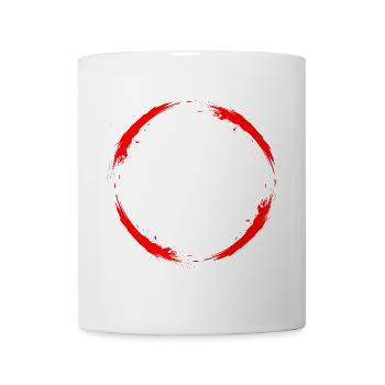 Kreis Design Rot Ring Vektor Farbig Bürste - Tasse - Weiß - Vorne