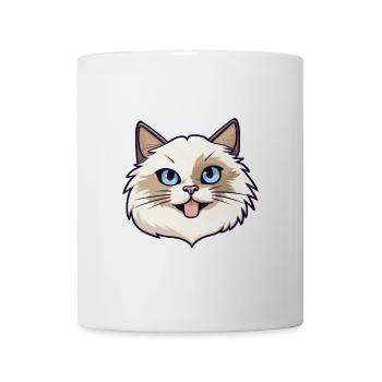 Birma Heilige Katze Karikatur Aquarell Illustration - Tasse - Weiß - Vorne