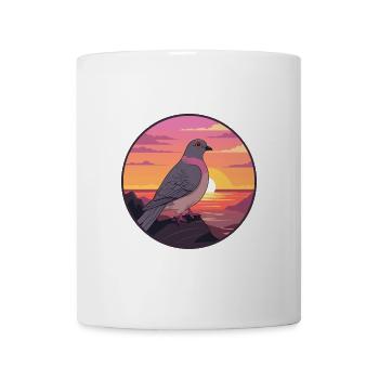 Taube buntes Aquarell Cartoon Kawaii Tier - Tasse - Weiß - Vorne