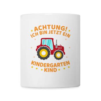 Ich Bin Jetzt Ein Kindergartenkind Traktor - Tasse - Weiß - Vorne