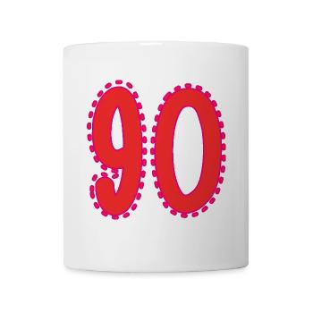 90. 90 JAHRE. 90. JAHRESTAG. 90-JÄHRIGES JUBILÄUM. - Tasse - Weiß - Vorne