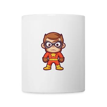 Superheld Lustiger Affe Kawaii Cartoon Tier Haustier - Tasse - Weiß - Vorne