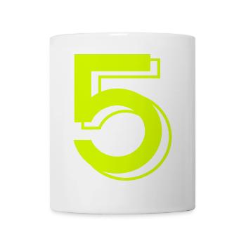 NeonGelb Abstrakt 5 Grafik - Tasse - Weiß - Vorne