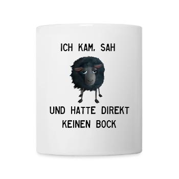 Schwarzes Schaf - Ich kam, sah, hatte keinen Bock - Tasse - Weiß - Vorne