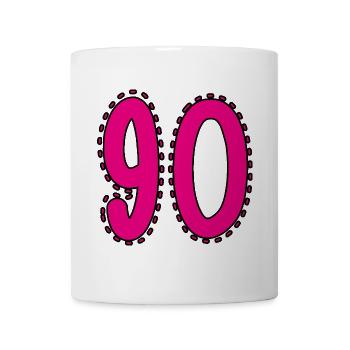 90. 90 JAHRE. 90. JAHRESTAG. 90-JÄHRIGES JUBILÄUM. - Tasse - Weiß - Vorne