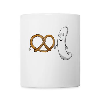 Pretzel Weißwurst Bretzel Bayrisch Essen - Tasse - Weiß - Vorne
