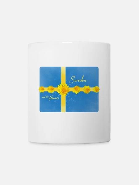 Schweden Blumen Schweden Fahne - Tasse - Weiß