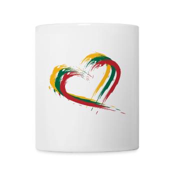Drapeau brosse coeur de la Lituanie - Mug blanc - blanc - Devant
