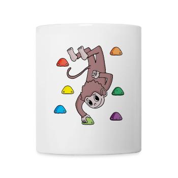 Affe an der Kletterwand - Klettern - Geschenk - Tasse - Weiß - Vorne