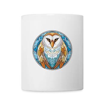Bunte Aquarell-Tierillustration der Schleiereule - Tasse - Weiß - Vorne