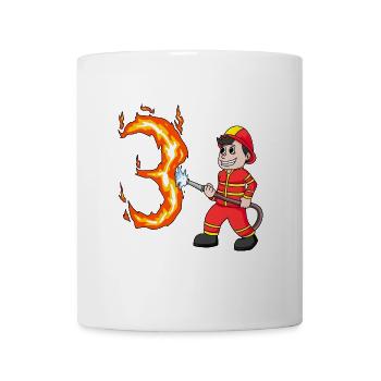 3ème anniversaire cadeau des pompiers de 3 ans - Mug blanc - blanc - Devant