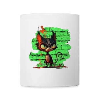 Lustige Katze - Tasse - Weiß - Vorne