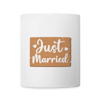 Just Married Schild - Tasse - Weiß - Vorne