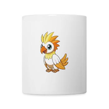 Kakadu Niedliche Maskottchen Zeichentrickfigur Kawaii - Tasse - Weiß - Vorne
