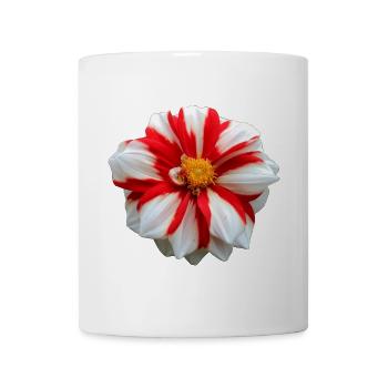 Blume weiß rot rote Blume Blumen rot weiße Blumen - Tasse - Weiß - Vorne