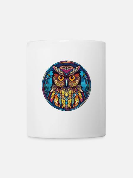 Eule Buntes Aquarell Tier Haustier Illustration - Tasse - Weiß