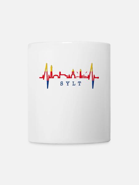 Sylt Skyline Nordsee Herzschlag Nordfriesen Sylter - Tasse - Weiß