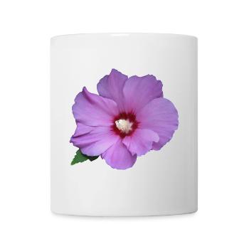 Rose rosa Blume Roseneibisch - Tasse - Weiß - Vorne