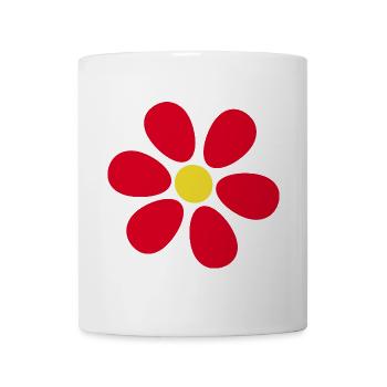 Blume rot rote Blume Blumen rot rote Blumen - Tasse - Weiß - Vorne