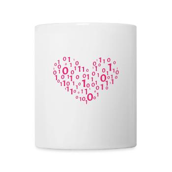 Herz Binär Kodierung Informatik Geschenk - Tasse - Weiß - Vorne