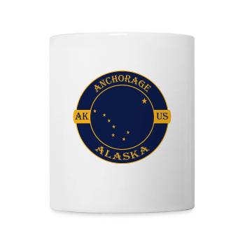 Anchorage Alaska Flagge USA Reise Souvenir Abzeichen - Tasse - Weiß - Vorne