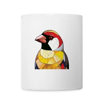 Stieglitz Buntes Aquarell Tier Illustration - Tasse - Weiß - Vorne