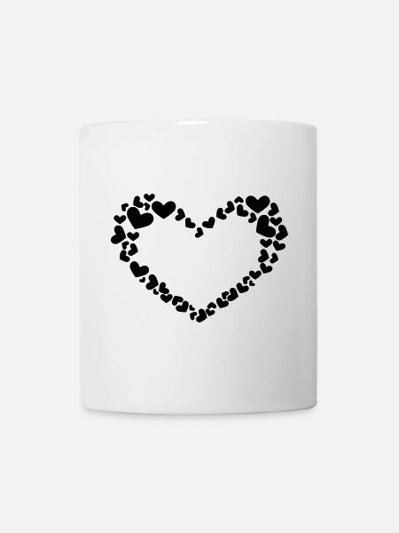 Herz Design mit Herzchen - Tasse - Weiß