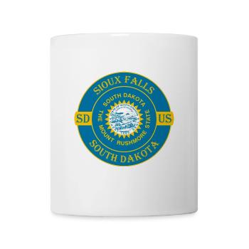 Sioux Falls South Dakota Flagge USA Souvenir Logo - Tasse - Weiß - Vorne