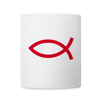  Jesusfisch rot Ichthys Jesus Fisch  - Tasse - Weiß - Vorne