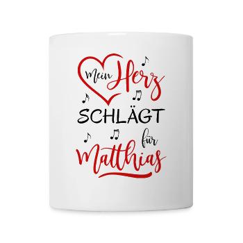 Mein Herz schlägt für Matthias - Tasse - Weiß - Vorne