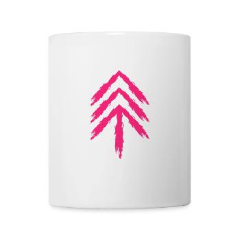 Pfeil nach oben Rosa - Tasse - Weiß - Vorne