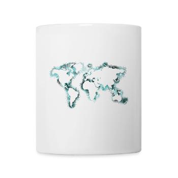 Weltkarte - Tasse - Weiß - Vorne