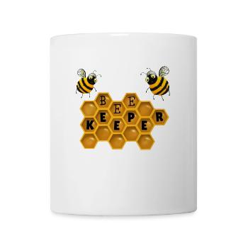 Bee Keeper - Bienen und Honigwaben Wortspiel - Tasse - Weiß - Vorne
