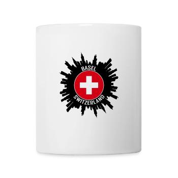 Basel Skyline Schweiz Flagge Reise-Souvenir - Tasse - Weiß - Vorne