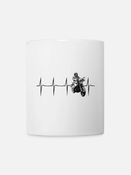 mein herz schlägt für motorradfahren - Tasse - Weiß