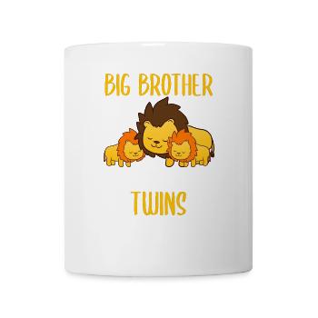 Großer Bruder Von Zwillingen Big Bro Löwen - Tasse - Weiß - Vorne