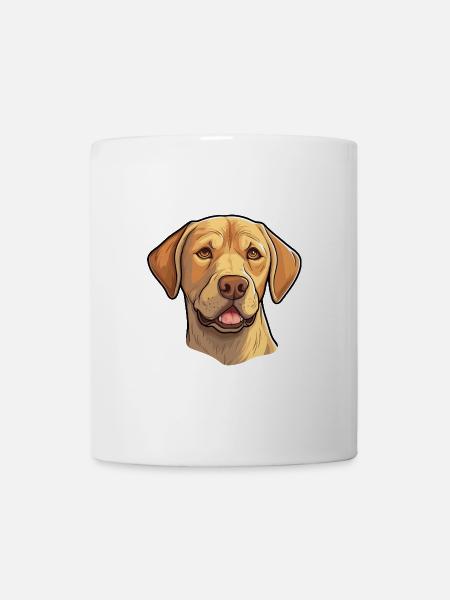 Labrador Hunderasse Cartoon Kawaii Illustration - Tasse - Weiß