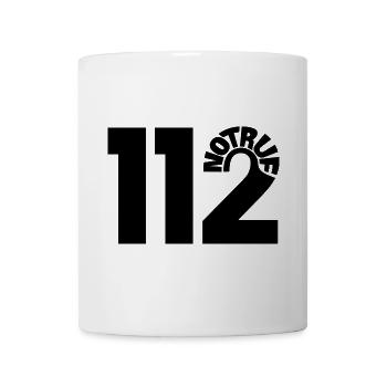 Notruf 112 rund - Tasse - Weiß - Vorne